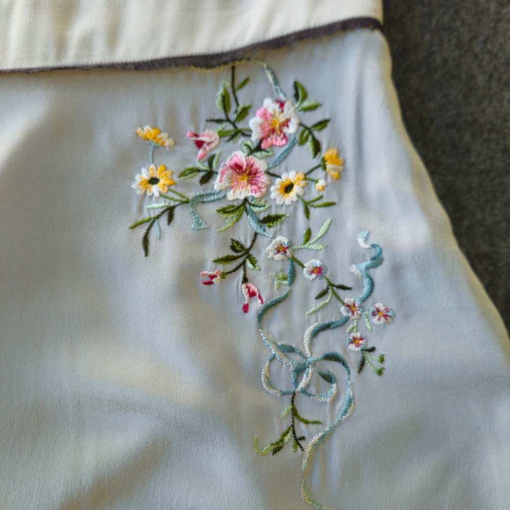 Anthropologie Floreat Dress 10 acts 8 Garden Floral Embroidered 100% Silk Fairy - Picture 9 of 10